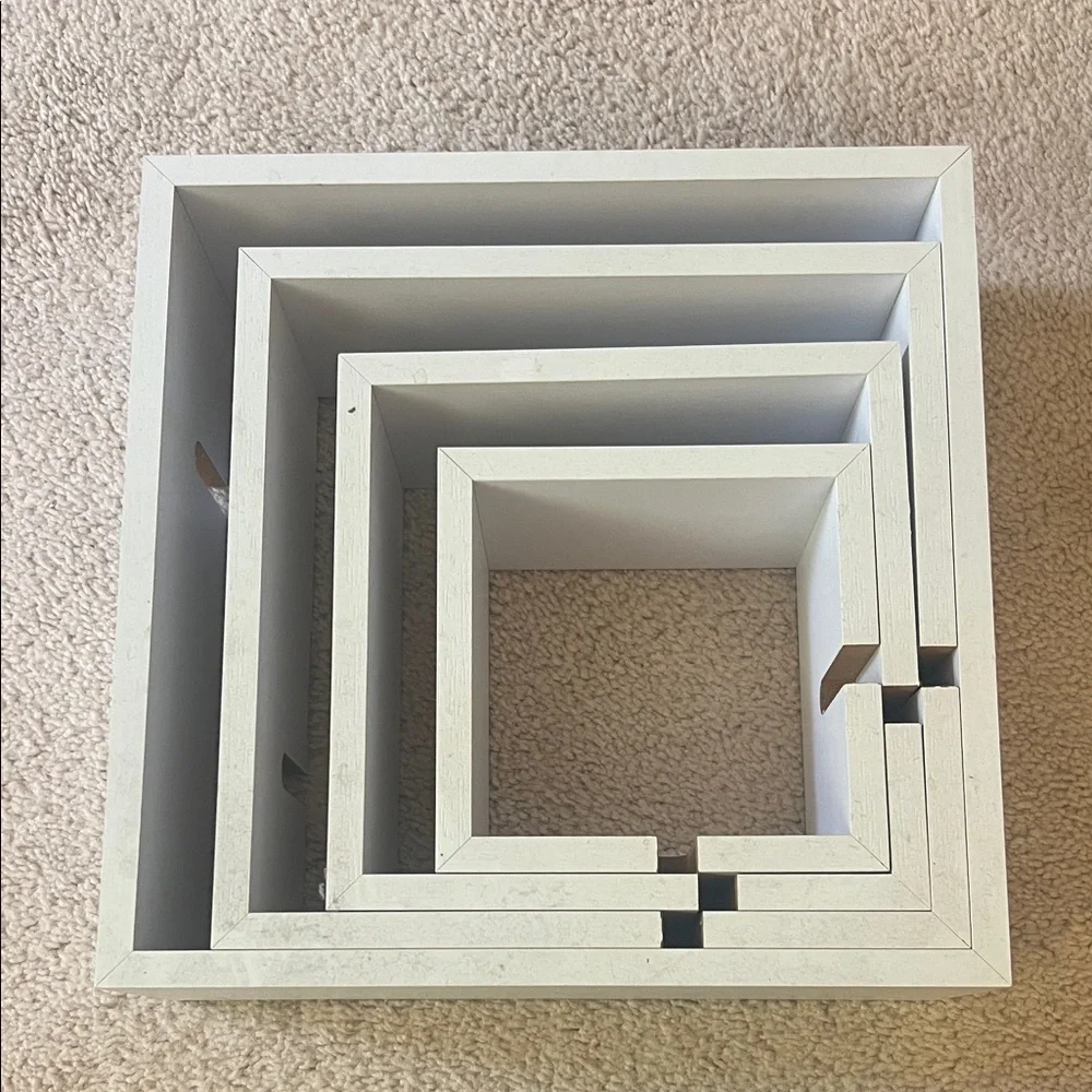 Modern White Geometric Wall Shelf - Home Wall Decor